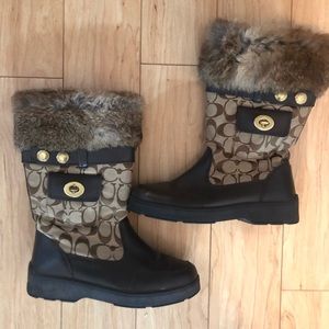 Authentic Coach Kimberly Rabbit Fur Boots